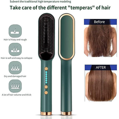 Hair Straightener Comb | 5 Temp Control | Unisex Styler Brush