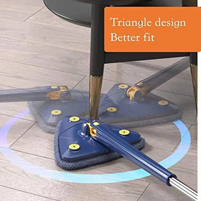 360° Rotatable Adjustable Triangle Mop with Stainless Steel Long Handle