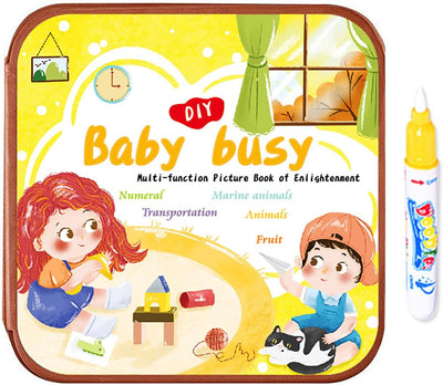 2-in-1 Magic Water Drawing & Busy Book | With Magic Pen ✏️