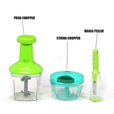 10 Sec Veg & Onion Push Chopper + Peeler Combo (PC8)