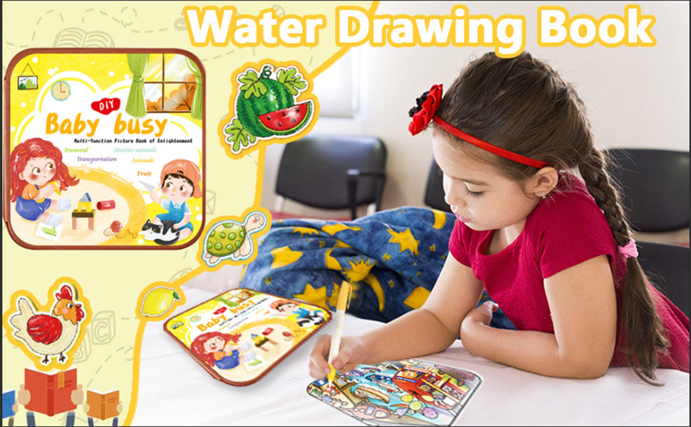 2-in-1 Magic Water Drawing & Busy Book | With Magic Pen ✏️